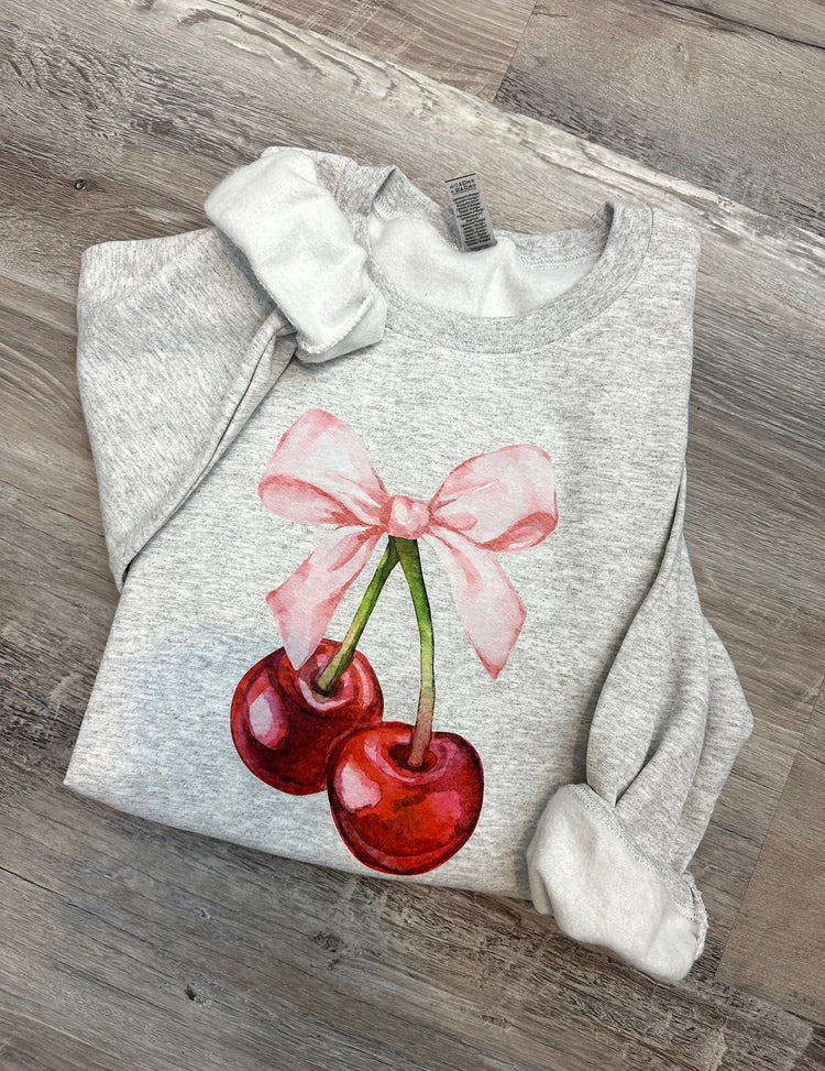 Cherry Bow Sweatshirt // LK ADULT