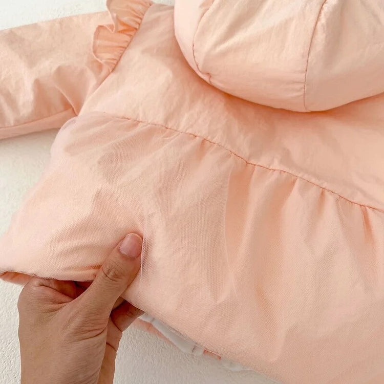 Boho Pink Bow Puffer // Kids Coat