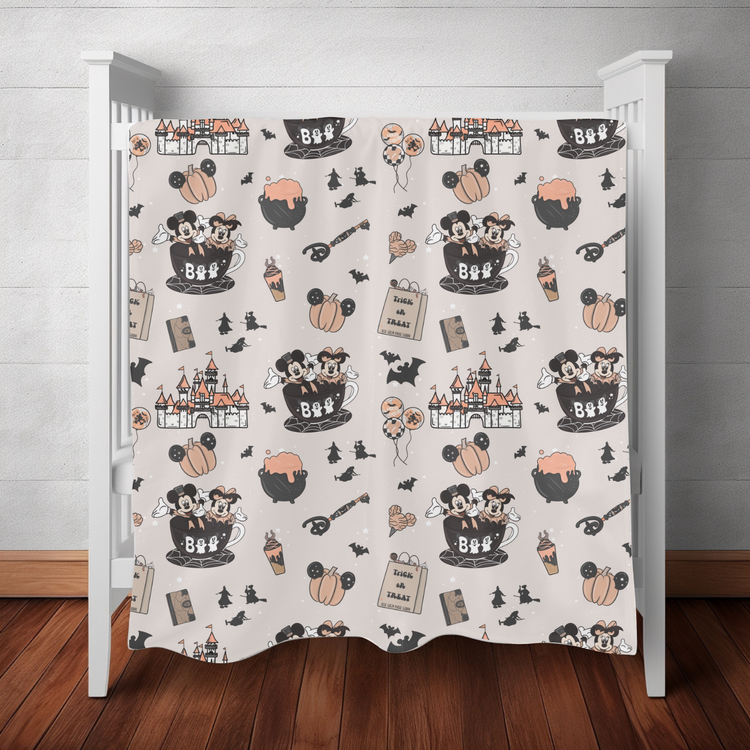 Halloween in the Parks Layered Bamboo Blanket
