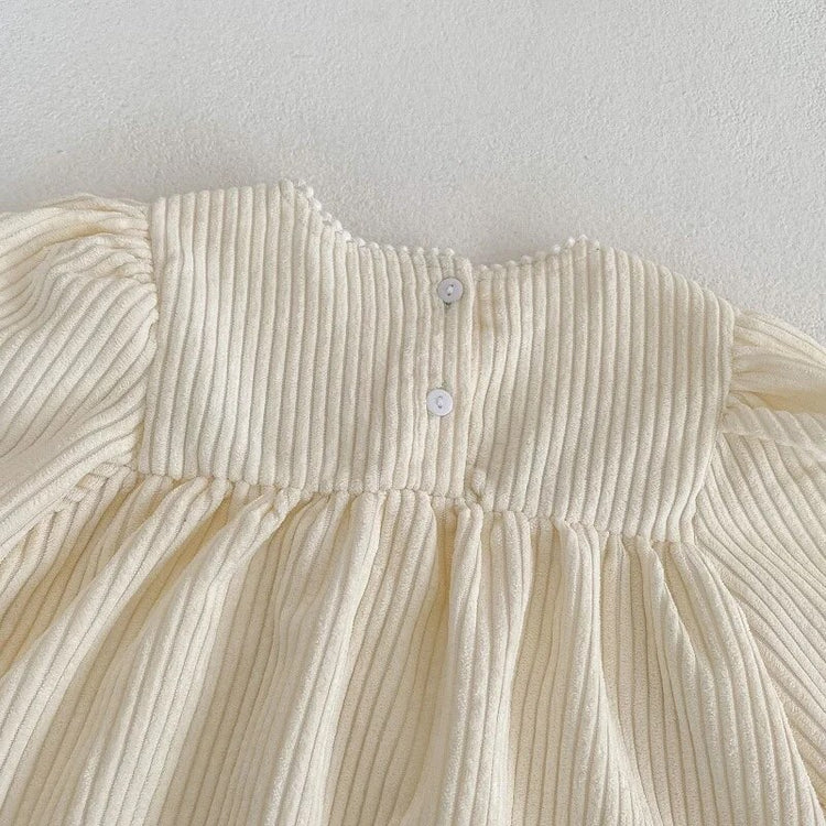 Corduroy Embroidered Dress // Kids Dress