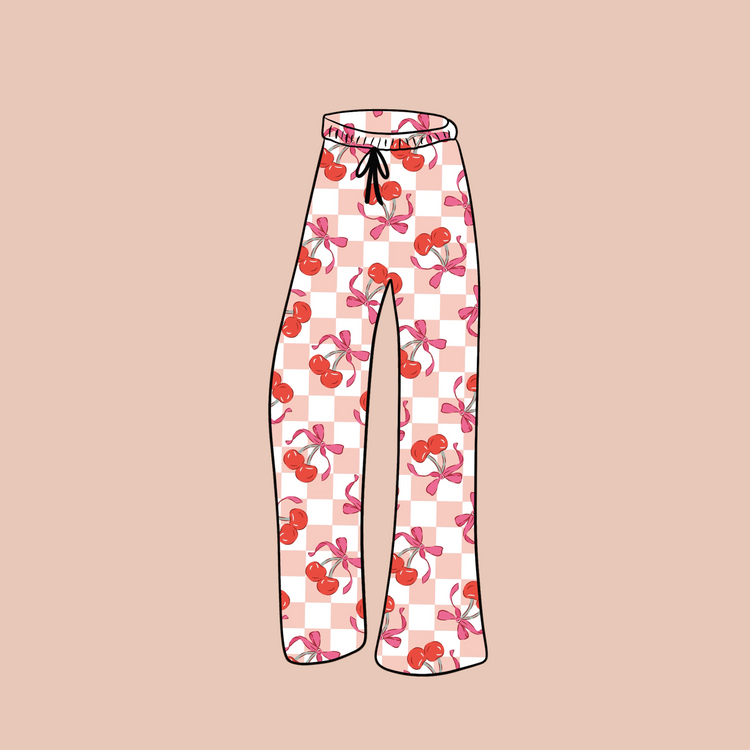 Checkered Cherry LOUNGE PANT // **Pre-Order**